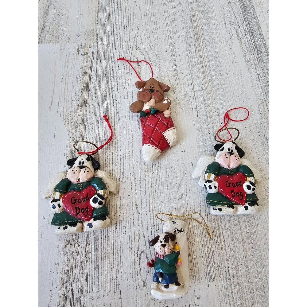 Vintage Eddie walker dog Angel ornament stocking bulldog good dog puppy Xmas tre